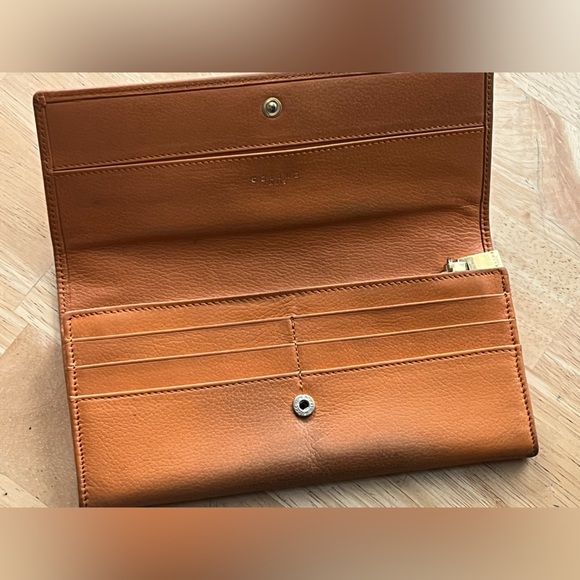 CELINE Orange Leather Vintage Rare Wallet - Picture 8 of 15